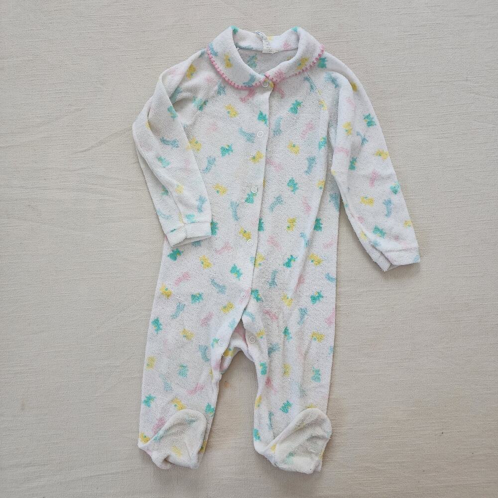 Vintage Animals Terrycloth Pajamas 18-24 months